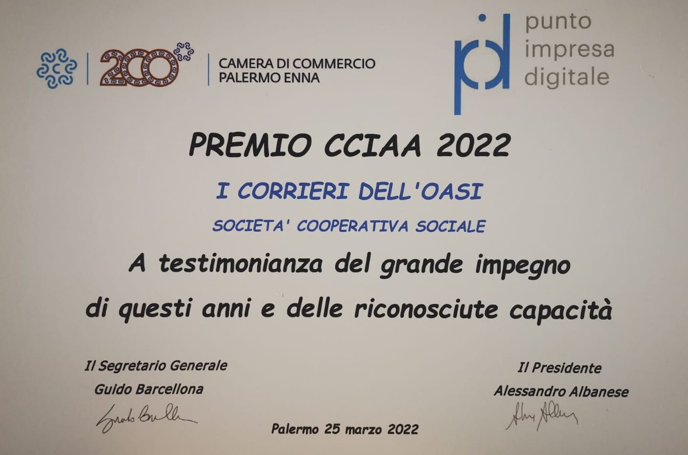 Premio CCIAA Targa