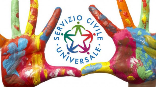 Mani dipinte con in mezzo logo servizio civile